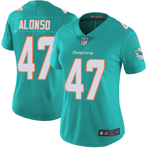 Nike Miami Dolphins #47 Kiko Alonso Aqua Green Team Color Women Stitched NFL Vapor Untouchable Limited Jersey->women nfl jersey->Women Jersey